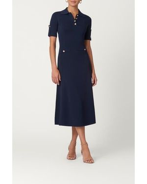 Shoshanna Edgemont Knit Saylor Dress - Blue