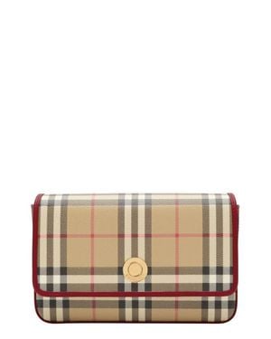 Burberry Hampshire Check Coated Canvas Crossbody Bag - Gray