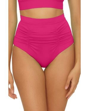 SOLUNA Sun Goddess High Waist Bikini Bottoms - Pink