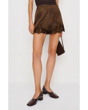 Reformation Fern Satin Shorts - Black