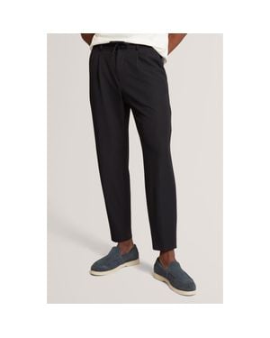Ted Baker Cialdat Pleated Straight Leg Drawstring Pants - Blue