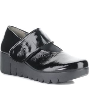 Fly London Vari Mary Jane Platform Wedge Pump - Black