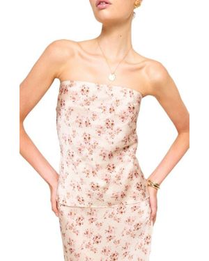 Cami NYC Prima Hammered Silk Strapless Top - Pink