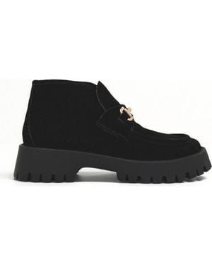 Amie Rafa Dario Suede Horsebit Boots - Black
