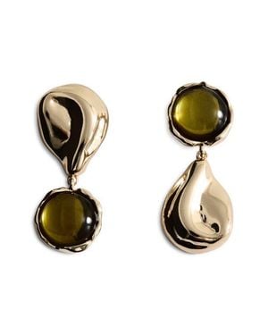 Mango Mixed Resin Drop Earrings - Black