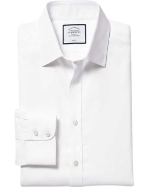 Charles Tyrwhitt Non-Iron Royal Oxford Slim Fit Shirt Double Cuff - White