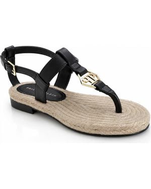 Philipp Plein Nappa Sandals Rope Hexagon - Metallic