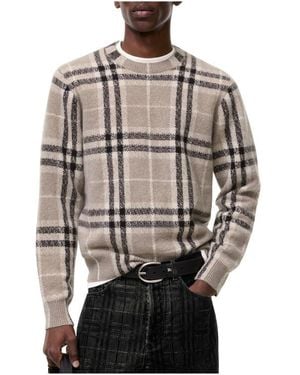 Burberry Check Cashmere Sweater - Gray