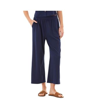 Threads For Thought Ivanna Textured Jersey Wide Leg Pants - Blue