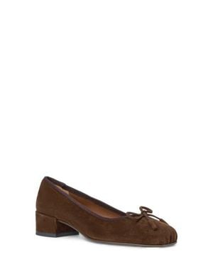 Aquatalia Camalfi Water Resistant Suede Pump - Brown