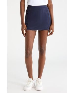 G/FORE Mid Rise Tulip Hem Piqué Golf Skort - Blue