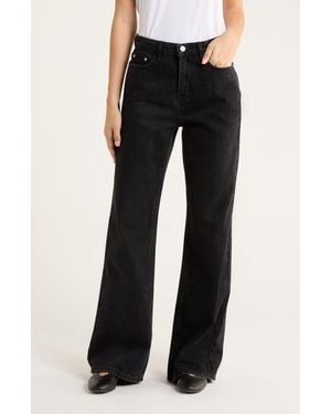 Princess Polly Maple High Waist Flare Leg Jeans - Black