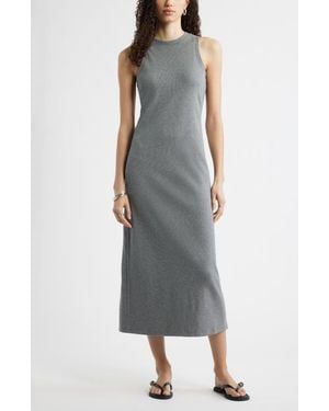 Nordstrom Stretch Cotton Microrib Tank Dress - Gray