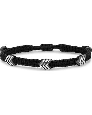 David Yurman Chevron Woven Station Bracelet - Black