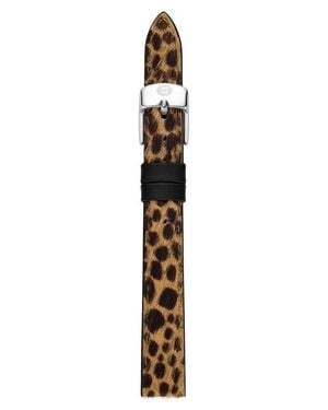 Michele 12Mm Leopard Print Genuine Calf Hair Watch Band - Multicolor