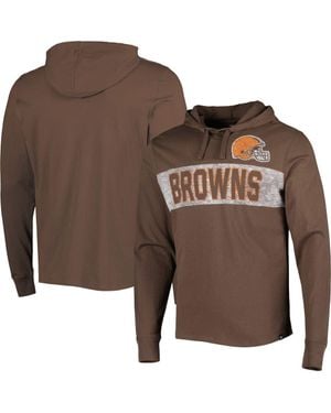 '47 Cleveland Browns Field Franklin Hooded Long Sleeve T-Shirt