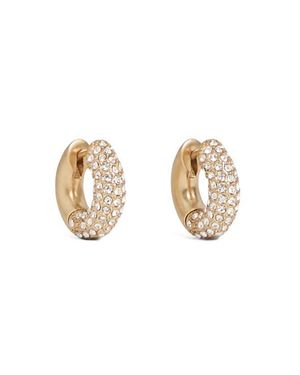 Reiss Amelia Pavé Huggie Hoop Earrings - Natural