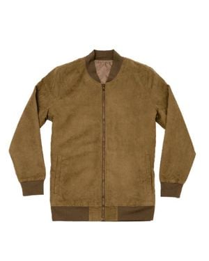 Dapper Boi Microfiber Suede Bomber Jacket - Green