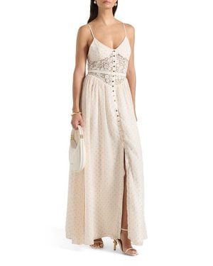 Manière De Voir Rosie Lace Corset Maxi Dress - Natural
