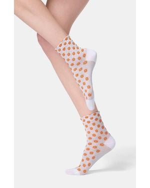 Oroblu Tiny Bloom Ankle Socks - White