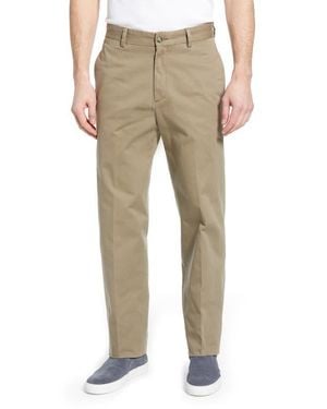 Berle Charleston Khakis Flat Front Chino Pants - Natural