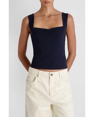 French Connection Maisie Sweetheart Neck Jersey Tank - Blue