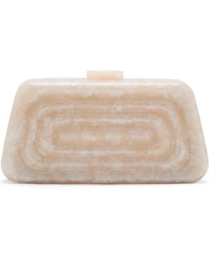 Mango Pearlescent Ridged Clutch - Natural