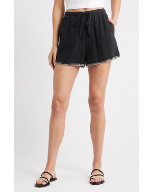 Cloth & Stone Blanket Stitch Shorts - Black