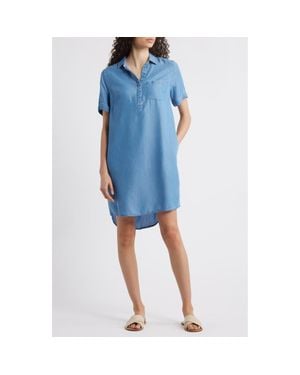 Beach Lunch Lounge Lizzy Short Sleeve Denim Dress - Blue
