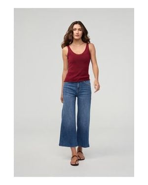 DUER Performance Denim High Rise Wide Leg Crop - Blue