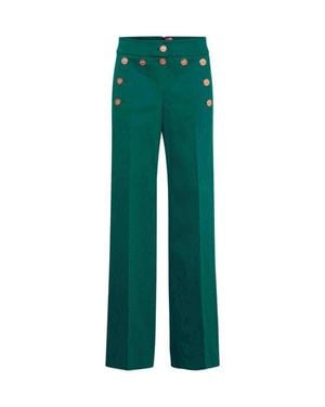 Maison Common Striped Sailor Pants - Green