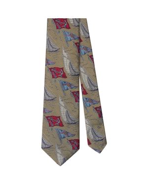 Robert Talbott Robert Boat Flags Best Of Class Necktie - Gray