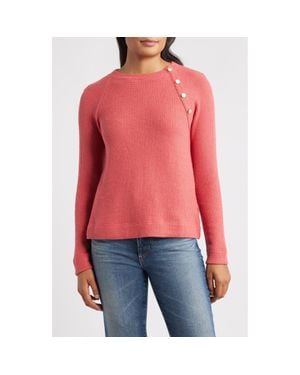 NIC+ZOE Thermal Knit Button Top - Red