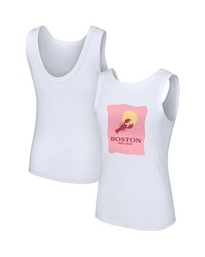 Lusso Style Boston Sox Lindy Tank Top - White