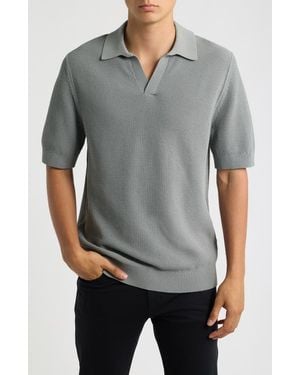 Reiss Leon Knit Polo - Gray