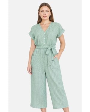 Yumi' V-Neck Jumpsuit - Green