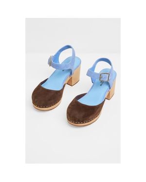 Charlotte Stone Maud Ankle Strap Platform Clog - Blue