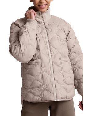 Beyond Yoga Two-Way Reversible Quilted Jacket - Natural