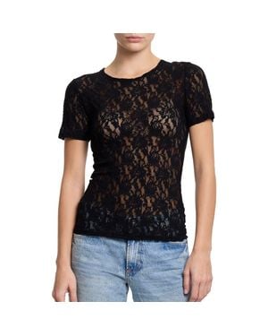 Hanky Panky Signature Lace Long Sleeve Top - Black