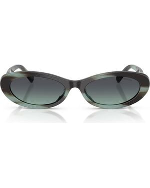 Tiffany & Co. 56Mm Oval Sunglasses - Gray