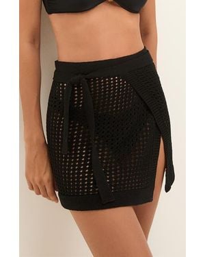 ViX Rena Open Knit Cover-Up Pareo - Black