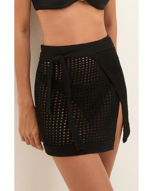 ViX Rena Open Knit Cover-Up Pareo - Black