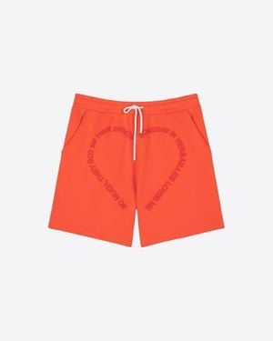 le PERE Hk Versailles Hearts Sweat Shorts - Red