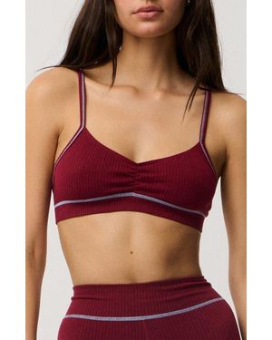 Rip Curl Ribbed Knit Crop Top - Black
