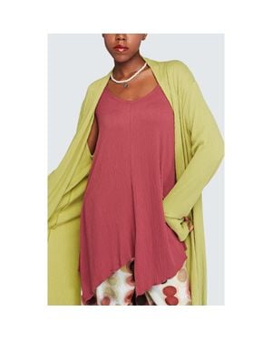 Luukaa Thorne Wrinkled Viscose Jersey Top - Pink
