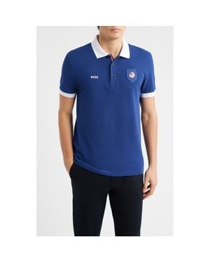 BOSS Lux Paddy Cotton Polo - Blue