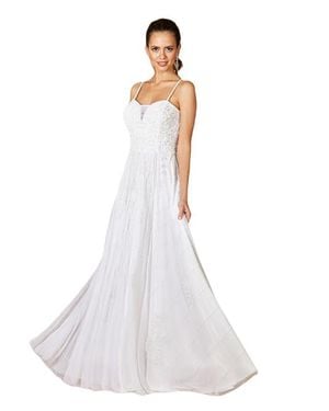 LARA New York Ginny Sweetheart Beaded Wedding Dress - White