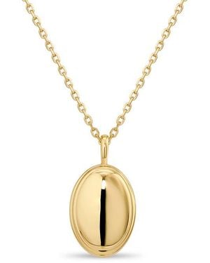 DEVATA Contour-Lined Dome Pendant Necklace - Metallic