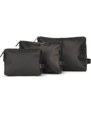 CALPAK 3-Piece Water Resistant Zip Pouch Set - Black