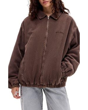 BDG Oversize Corduroy Harrington Jacket - Brown